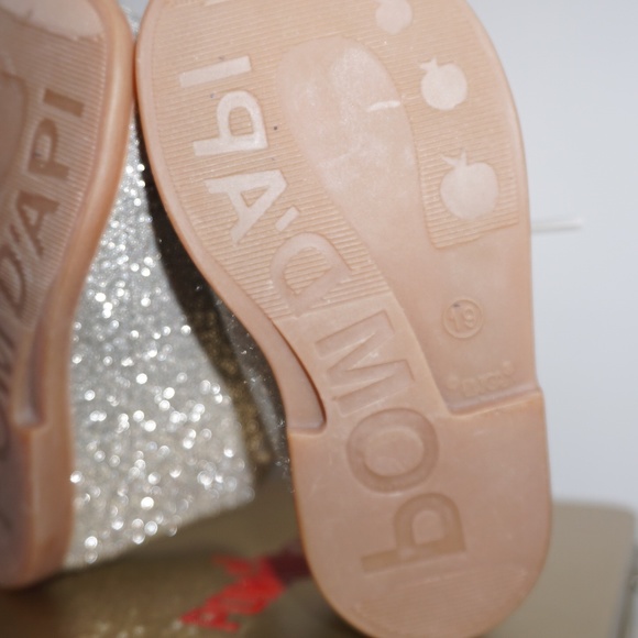 Pom D'Api Baby Girls Lace-Up Ankle Boots Glittery Silver EU 19 - Picture 7 of 9